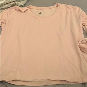 Pink comfy v neck long sleeve